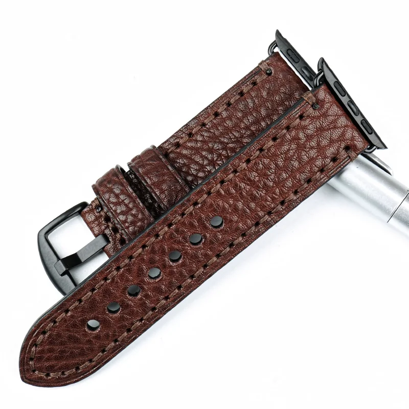 MAIKES Высококачественная коровья кожа для Apple Watch Band 42 мм 38 серия 4/2/1 черный iWatch