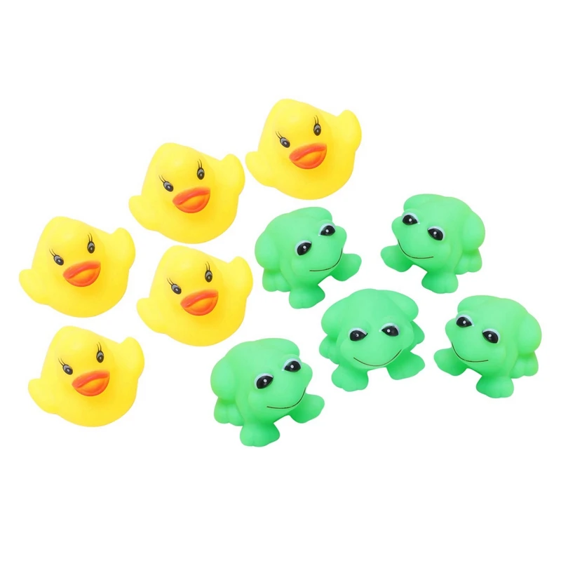 

1 set of Frogs & Ducks 5Pcs+5Pcs Baby Bath Tub Toys