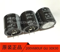 10pcs genuine nichicon gu 200v680uf 30x30mm electrolytic capacitor 680uf200v ce 105 degrees 680uf 200v gu