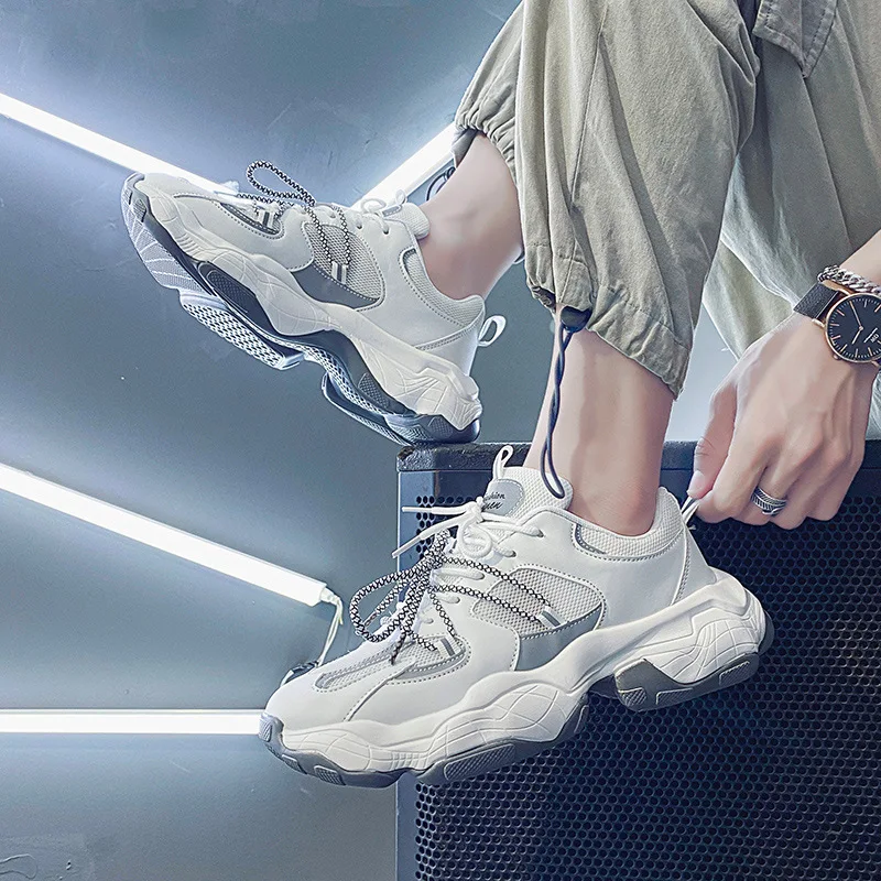 

New 2021 Autumn Low-Top Thick-Soled Casual Sports Shoes Korean Men's Fashion Inner-Increasing Shoes