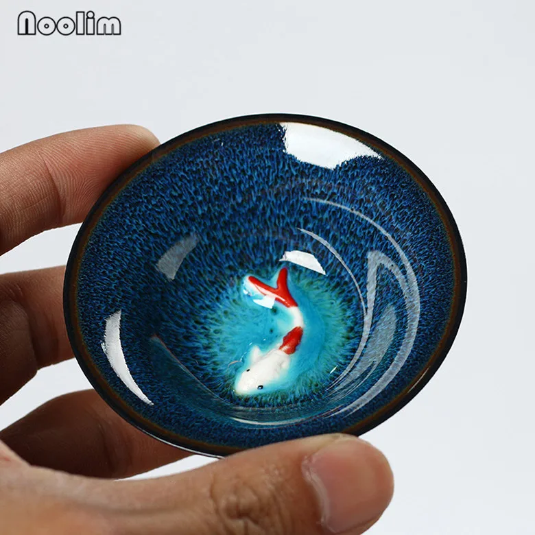 Tea cup Портативный синий глазурованный чайник с ручкой чайник ручной работы кунг-фу водяной горшок китайский чай церемония поставки чайный набор кунг-фу подарок - Цвет: Tea cup