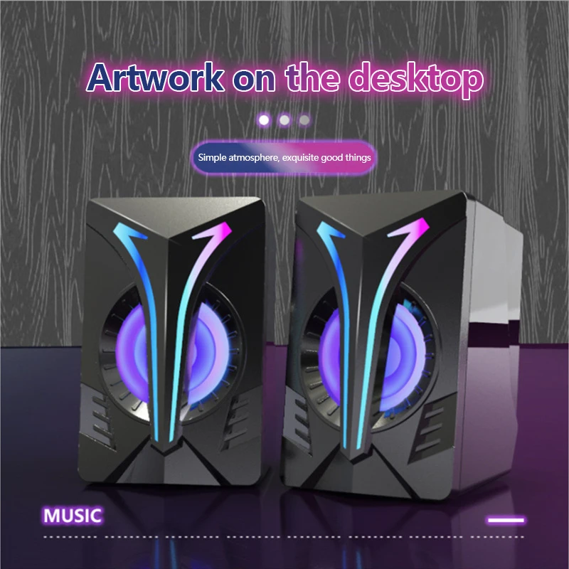 RGB маленькая Колонка 2 0 светящийся игровой аудио красочный компьютерный