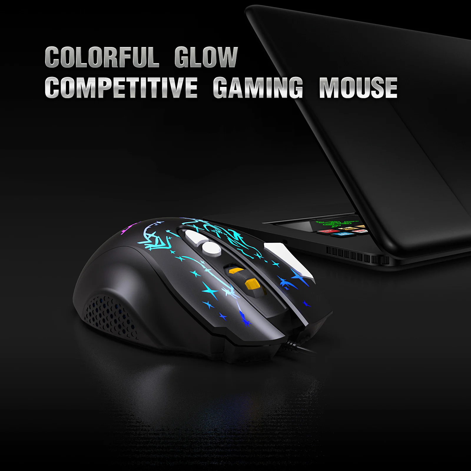 

YWYT G855 8 Button Wired Optical Mouse LED backlight Effect Ergonomic Mice 4-level DPI Adjustable Computer Gaming Office Mouse