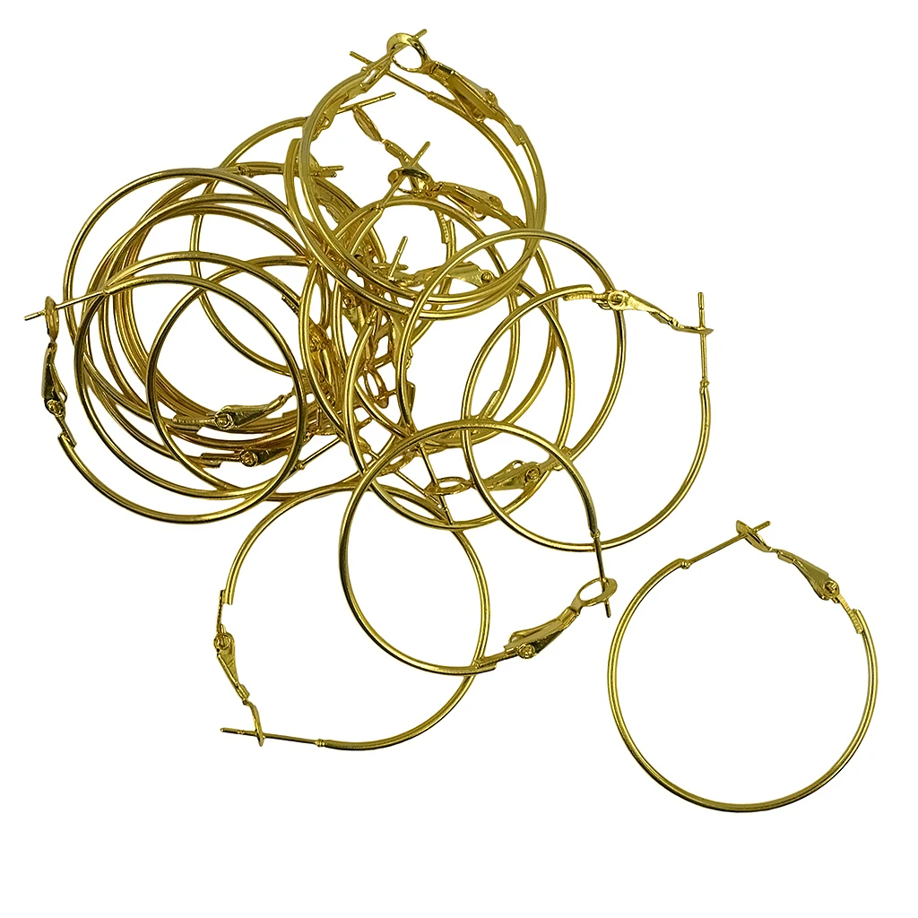 40 Pieces Fashion Women Copper Round Big Large Hoop Huggie Loop Earrings | Украшения и аксессуары