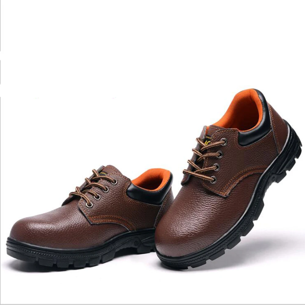 

Leather Men's Steel-toed Lightweight Breathable Shoes Anti-Piercing Non-Slip Safety Protective Work Shoes