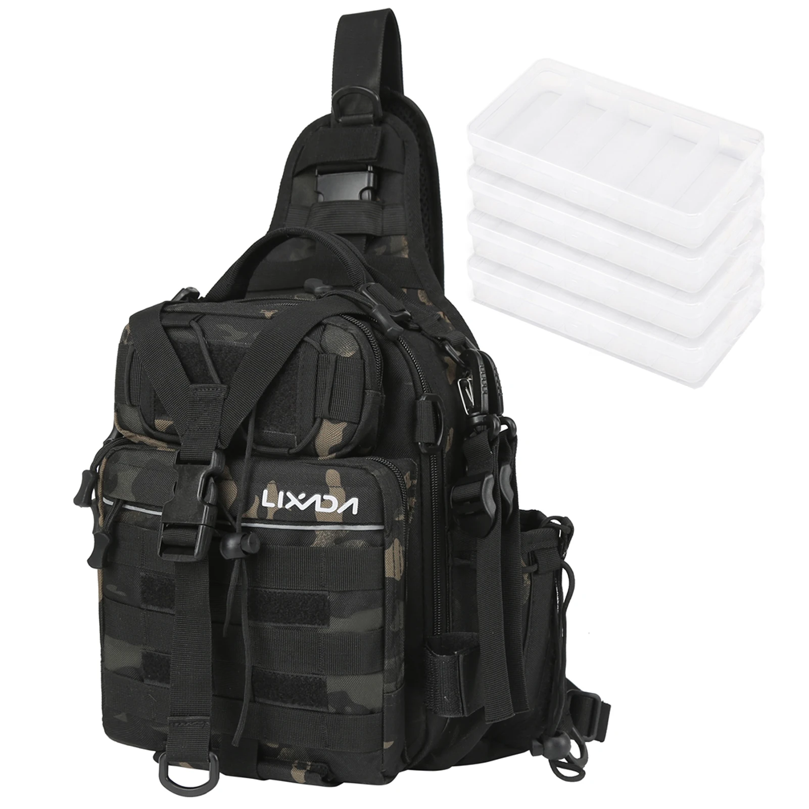 

Lixada Fishing Tackle Storage Bag Shoulder Backpack Fishing Gear Bag Portable Waterproof Oxford Fishing Bag