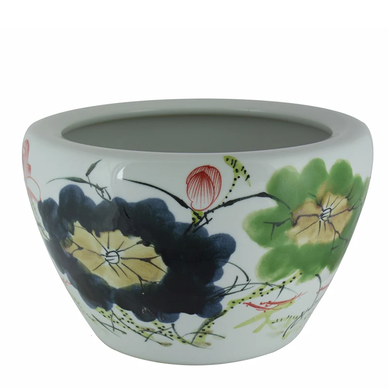 Фарфоровая чаша для рыбы китайская керамическая цветочный цветок ручная роспись