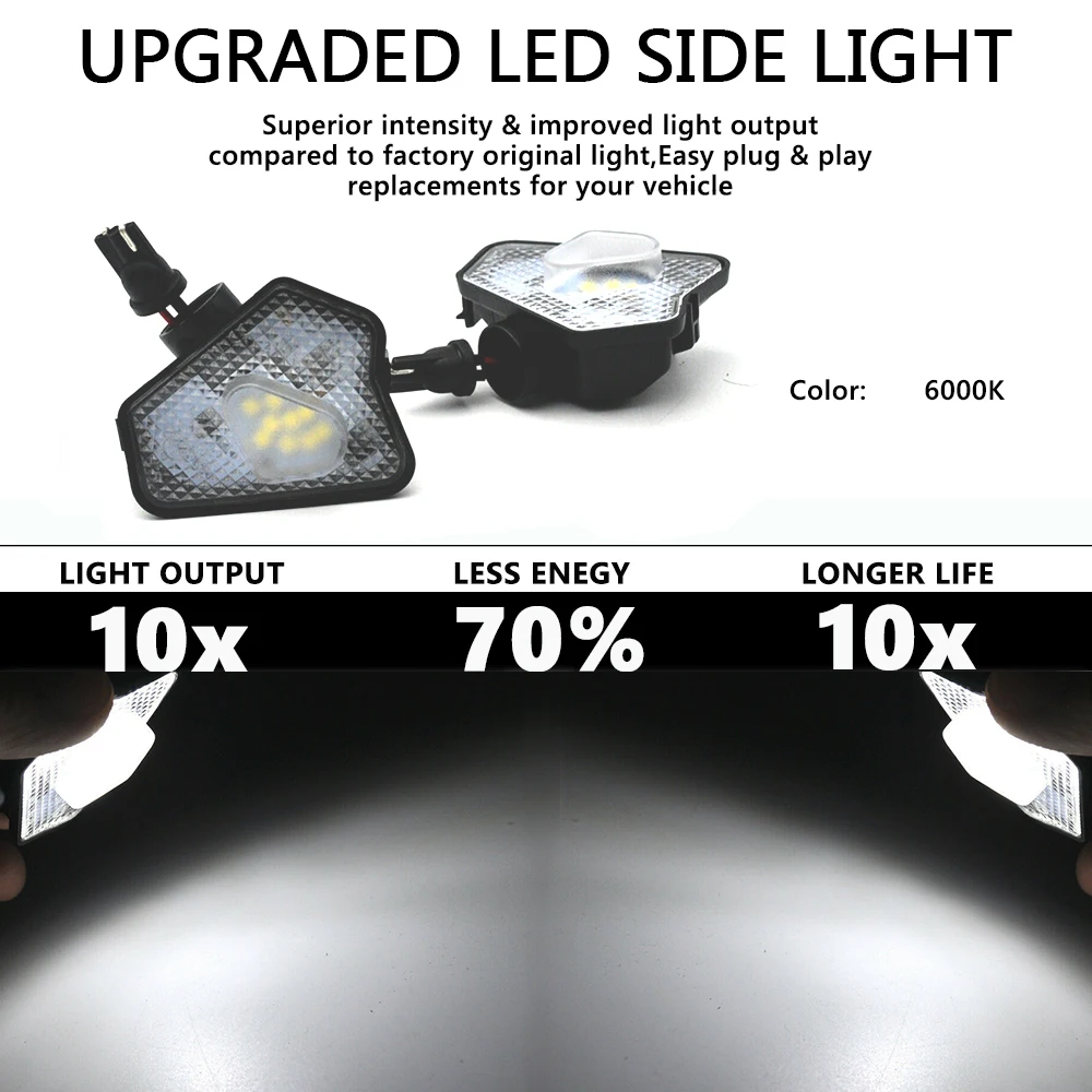 2X светодиодный белый под боковое зеркало Puddle светильник для Mercedes Benz W176 W242 W204 W246 C207