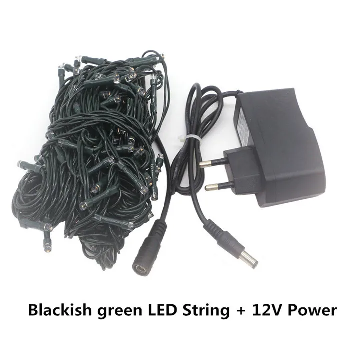 Green String Power Открытый Рождественский светодиодный гирлянды DC12V 100 длиной 50 м/возможностью погружения на глубину до 30 м 20 м 10 м Decoracion Фея Света Праздничная Гирлянда освещение елки гирлянда - Испускаемый цвет: Green String Power