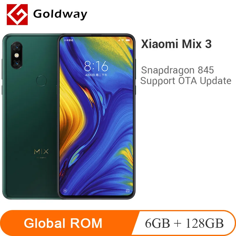Xiaomi Mi MIX 3 смартфон с восьмиядерным процессором Snapdragon 845 ОЗУ 6 ГБ ПЗУ 128 39