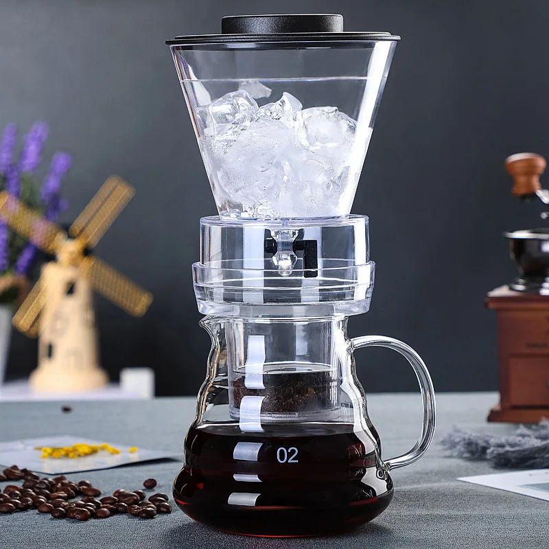 

500ml Ice Drip Coffee Pot Coffee Maker Filter Glass Percolators Espresso Kitchen Barista Dripper Pot Ice Cold Brew Pots Brewer