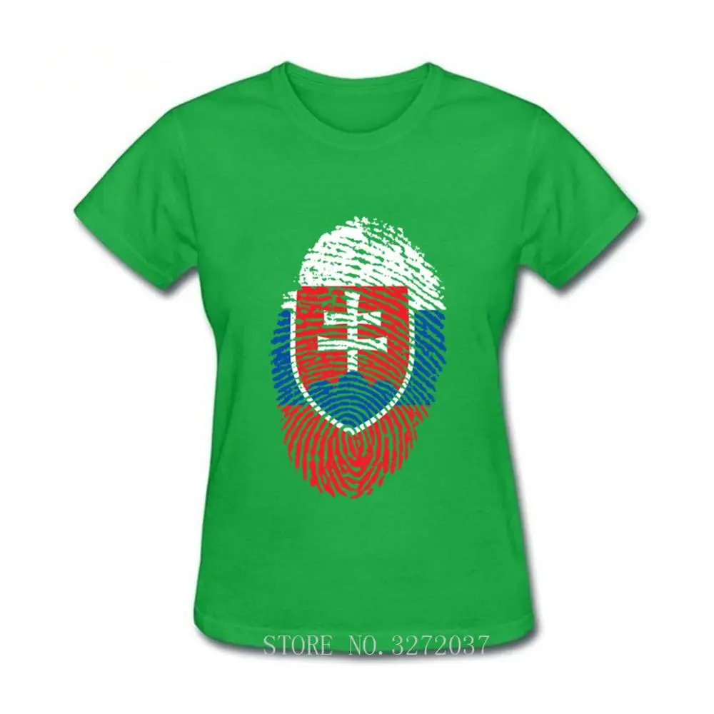 2019 T Shirt Printed Slovakia Flag Fingerprint Clothes Top Quality Short-sleeve 100% cotton T-shirt Women fashion Tshirt | Женская