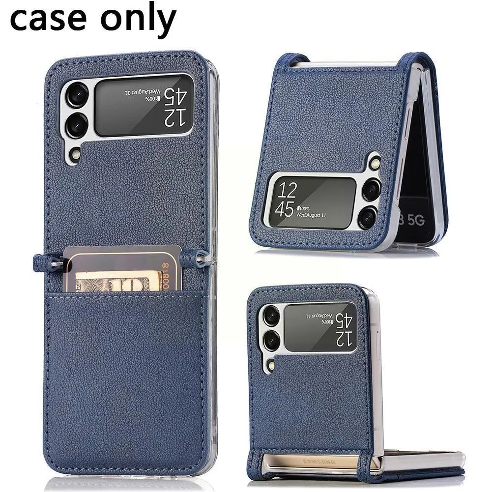 

Foldable Leather Phone Case For Samsung Galaxy Z Flip Case Cover For Samsung Galaxy Z Flip Zflip Shockproof Protective Case Q0C8