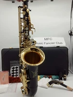 free shipping new music fancier club alto saxophone black nickel gold professional alto sax black lacquer mouthpiece reeds neck