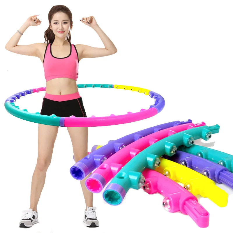 

7/8 Sections Sport Hoop With Massage Ball Gym Fitness Bodybuilding Kid Women Exercise Ring Circle Crossfit Workout Equipments