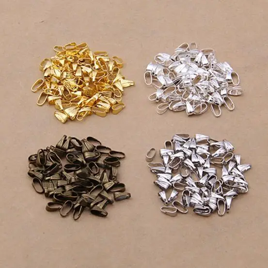 

Hot 100pcs Bail Connectors Jewelry Findings DIY Necklace Pendant Buckle Clip 7mm Clasps & Hooks Wholesale
