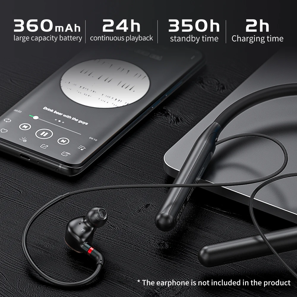 Шейный обод FiiO LC-BT2 CSR8675 + AKM AK4331 DAC Sports Bluethooth 5 0 кабель MMCX/0 78 мм разъемы SBC/AAC/aptX/LDAC |