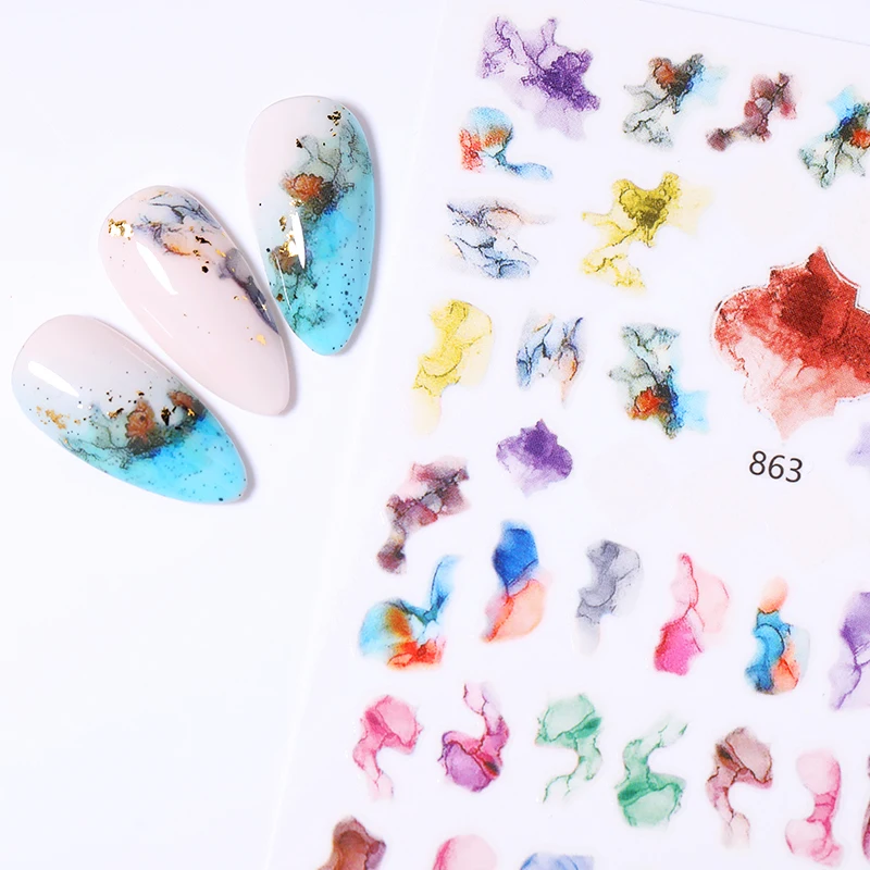 1 лист 3D наклеек для ногтей мраморная волна переводные наклейки своими руками