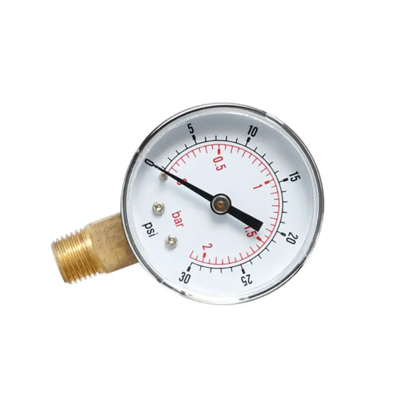 Манометр 52 мм Циферблат 1/8 &quotBSPT вертикальное 0/15 30 60 100160300 PSI и бар нижнее