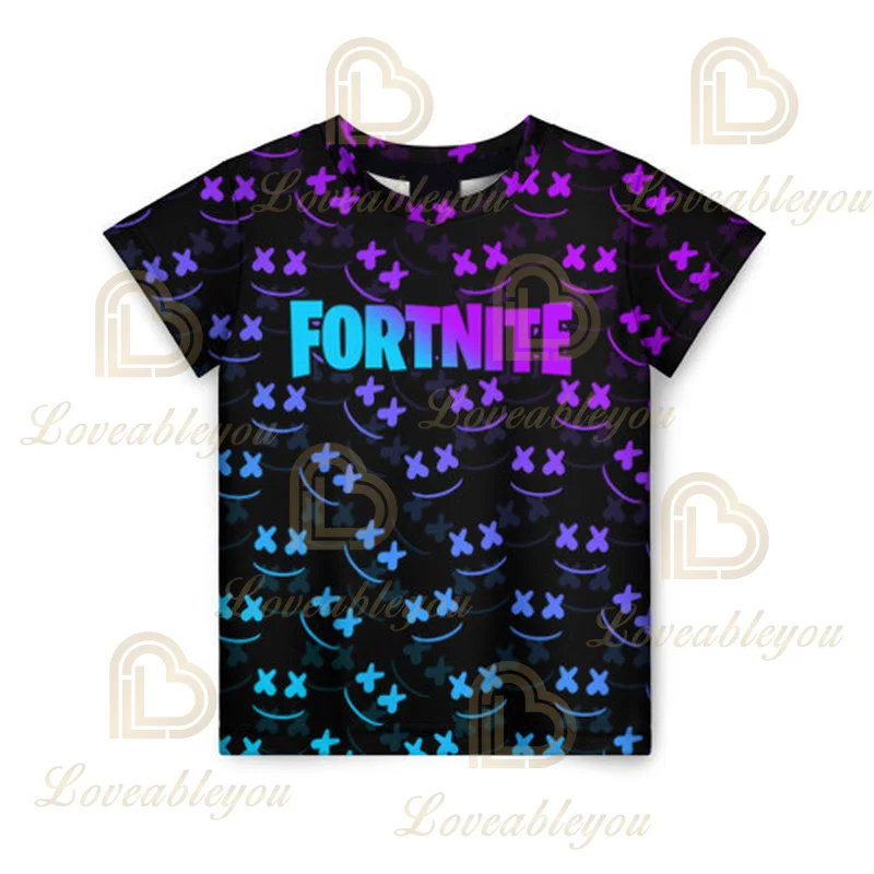 Футболка Fortnite с 3d рисунком для мужчин и женщин детская повседневная короткая