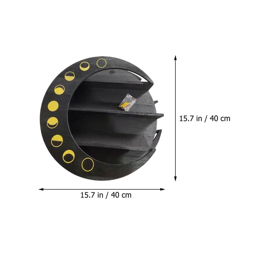 

1Pc Moon Shape Wall Decor Wall-mounted Storage Rack Wall Mounted Holder (Black)