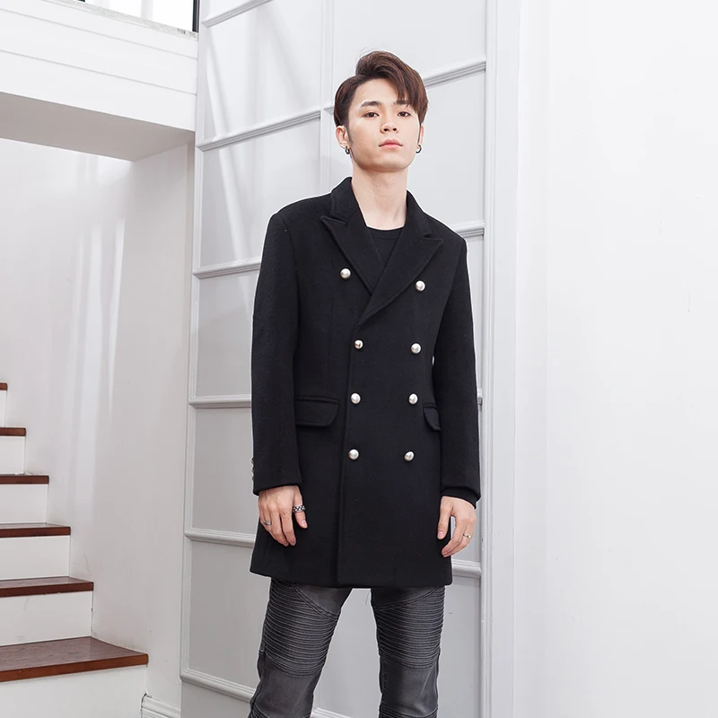 

Мужское пальто warlord, Классический ретро стиль, второй мировой войны, двубортное, средней длины, европейский и американский Yuppie, зимний костюм с воротником