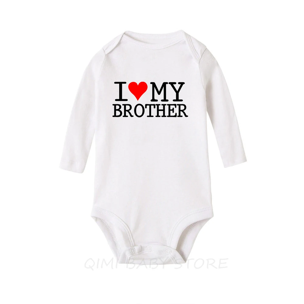 Боди детское хлопковое с длинным рукавом надписью I Love My Sister/Brother|Боди для малышек|