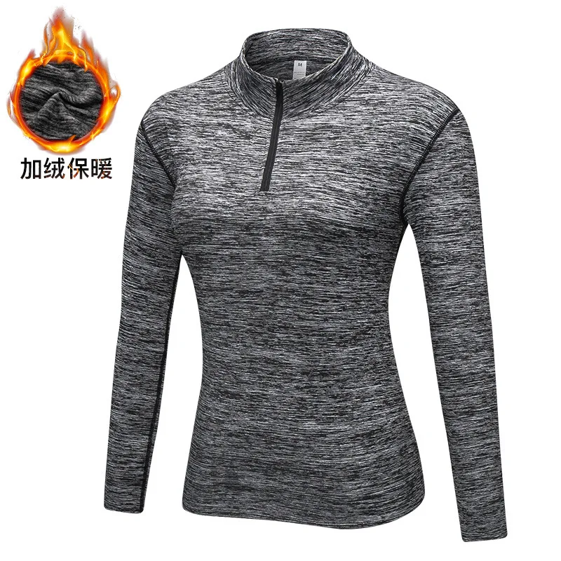 

Selfree Winter Plus Velvet Yoga Wear Ladies Fitness Running Yoga Wear Long-sleeved Stretch Tights Stand-up Collar Sports Sweater