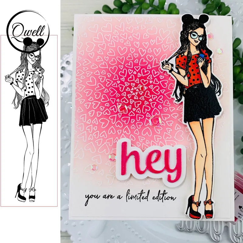 Женские прозрачные штампы QWELL для скрапбукинга и изготовления карт бумажные