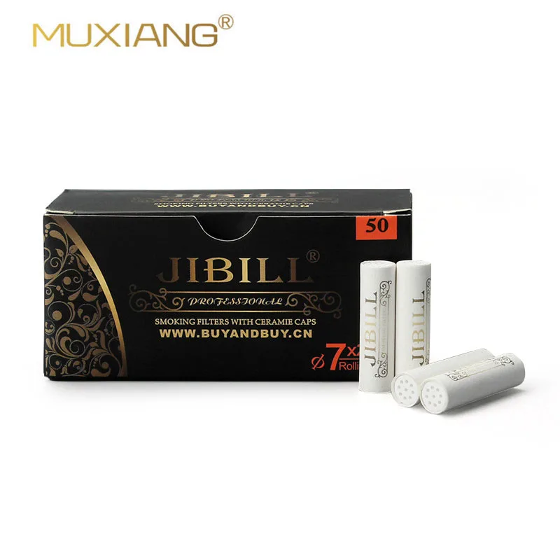

JIBILL 6mm/7mm Pipe Smoke Filters 1 Box (50pcs) Activated Carbon Filter Practical Tobacco Smoking Pipe Tools Accessories