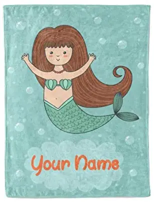 Online Coperta Da Tiro In Pile A Sirena Blu Chiaro Personalizzata Per Bambini-coperte Per Neonati Per Bambini