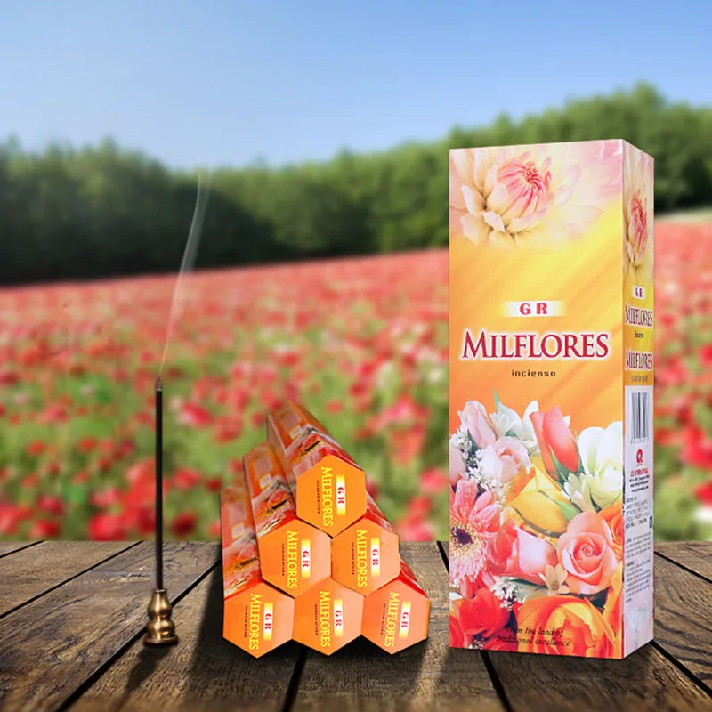 F 120pcs Milflores Sticks Incense Indian Natural Flower Aromatic Tibetan Temple Supplies Yoga Meditation Home Fragrance | Дом и сад