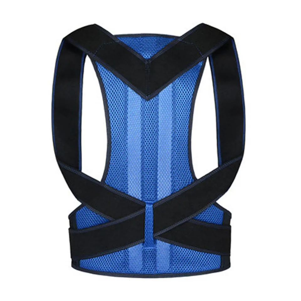 Blue Posture Corrector Back Posture Brace Clavicle Support Stop Slouching and Hunching Adjustable Back Trainer Unisex - Цвет: Blue