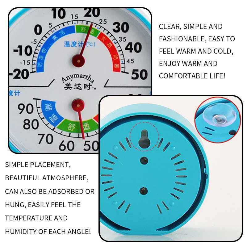 

Household pointer thermometer and hygrometer Industrial -109 thermometer hygrometer wall-mounted for Home Room Kitchen Patio