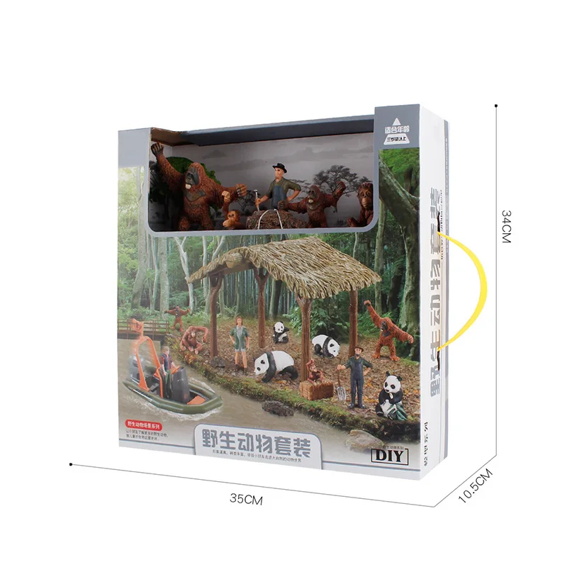 

Zoo Farm House Model Action Figures Farmer Cow Hen Duck Poultry Animals Set Figurine Miniature Lovely Educational Kids Toy