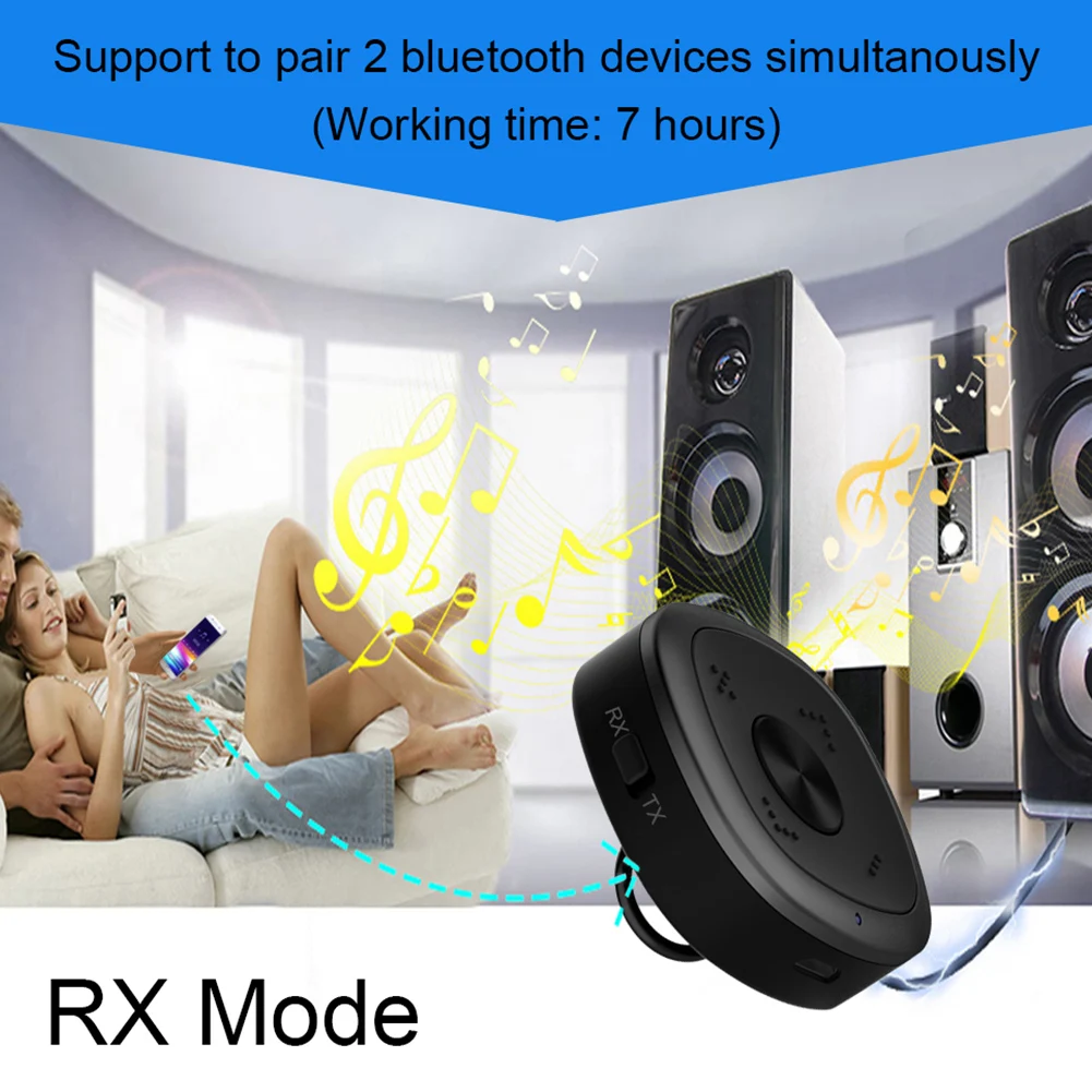 

2-in-1 Long Range Stereo System V5.0 Adapter Portable Wireless HD Transmitter Receiver Video Audio Microphone Computer