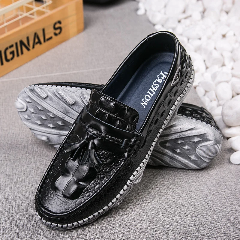 Мужская повседневная обувь с крокодиловым лицевым покрытием Роскошная