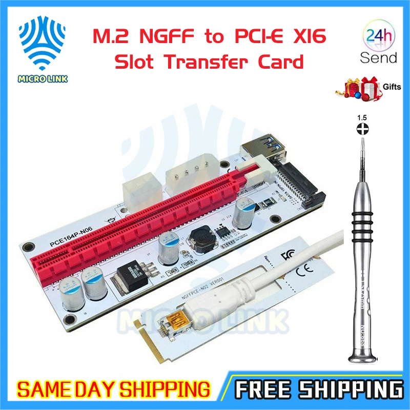 Переходник mlc M.2 NGFF на PCI E X16 устройство для майнинга биткоинов со слотом Райзер m.2
