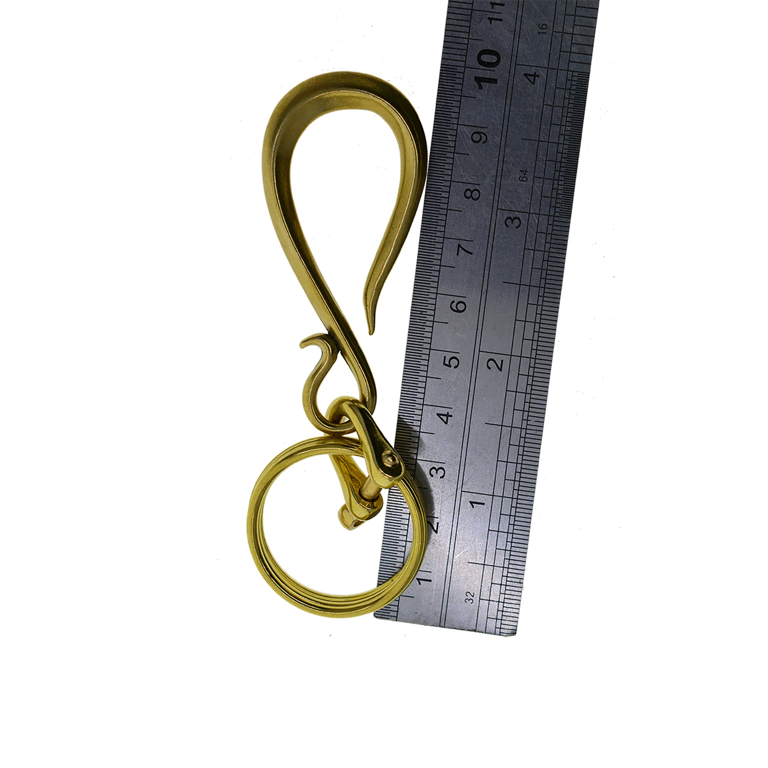 Тонкая ручная работа латунь японский крючок S крюк со скобой ремень зажим Брелок