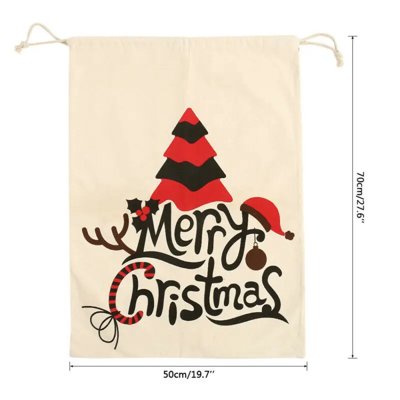 

New Fashion Large Canvas Merry Christmas Santa Sack Xmas Stocking Reindeer Gift Storage Bag