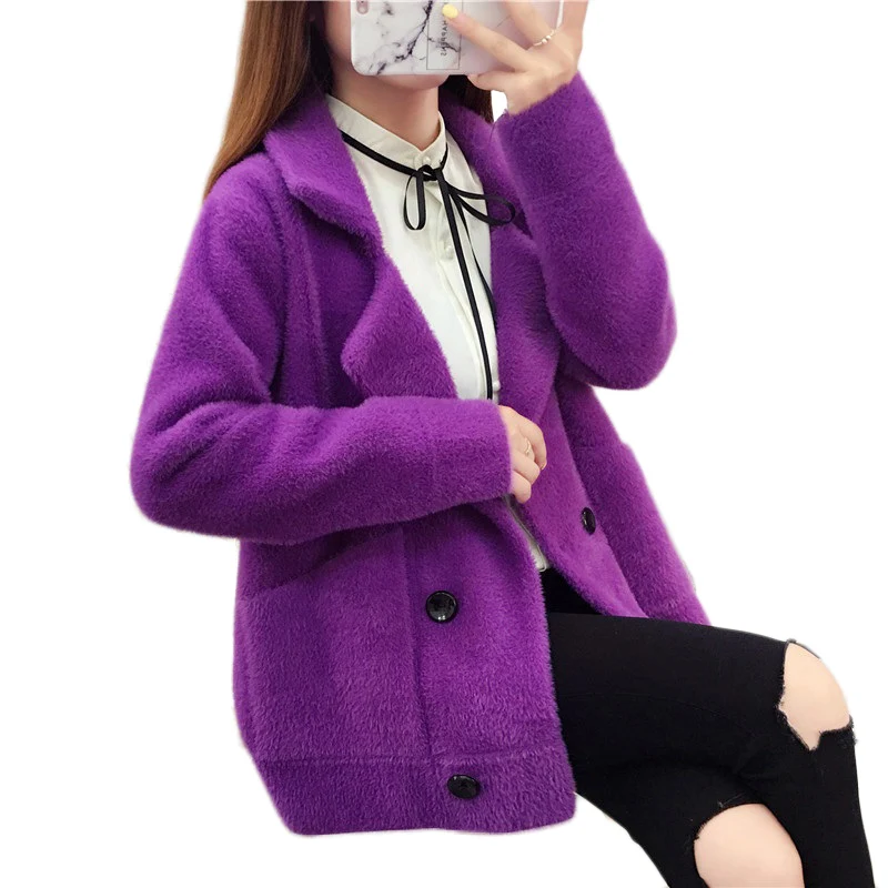 NEW European Fashion Shaggy Coat Youth Clothing Elegant Women Blazer Short Fur Outerwear Autumn/Winter Imitation Mink Jacket 409