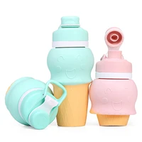 creative collapsible foldable silicone water bottle 500ml kids cute drink bottle outdoor travel kettle ice cream cup food grade