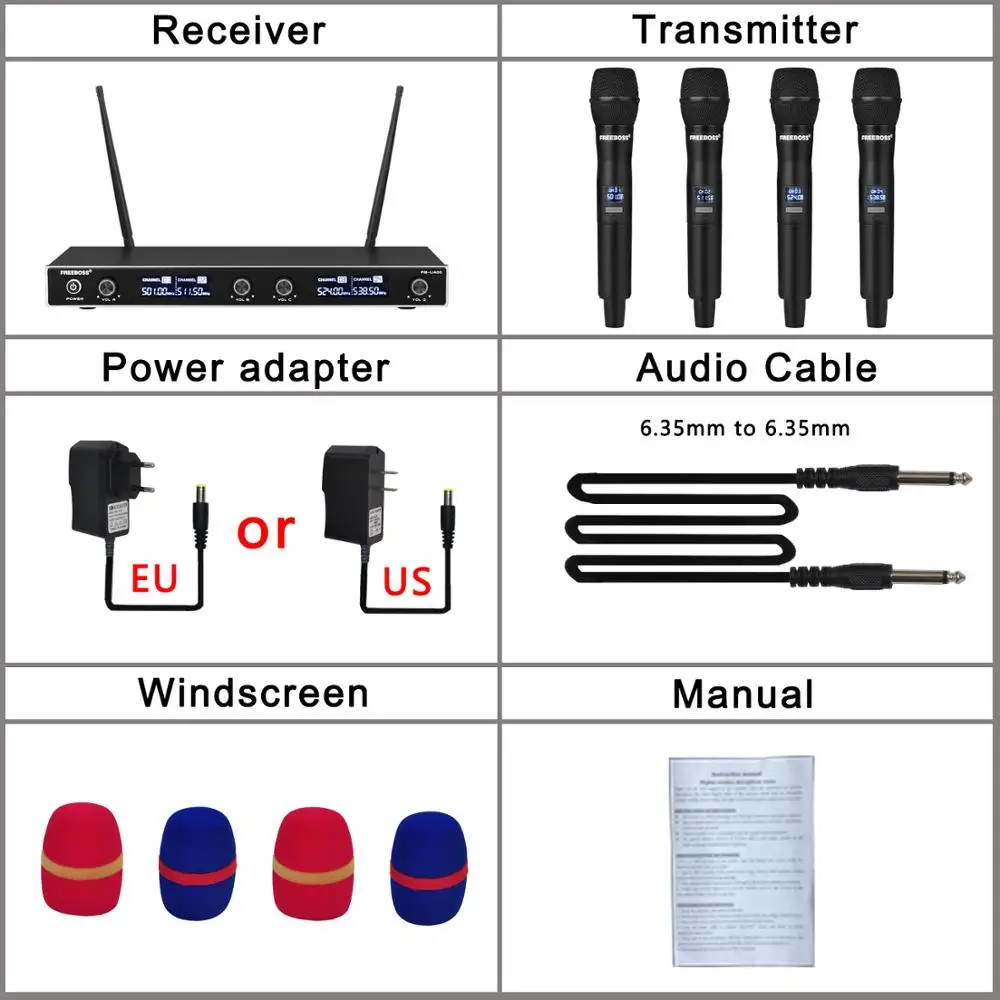 FREEBOSS FB U400 UHF фиксированная частота караоке беспроводной микрофон