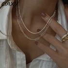 Ожерелье CIAXY из стерлингового серебра 925 пробы с цепочкой до ключиц для женщин минималистичное ожерелье-чокер 2021 Горячая бижутерия женский ошейник