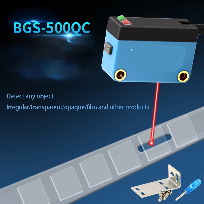 Fotoelektrik değiştirme sensörü algılar şeffaf nesneler ile bir anahtar ayarı BGS-500QC CCD arka plan bastırma