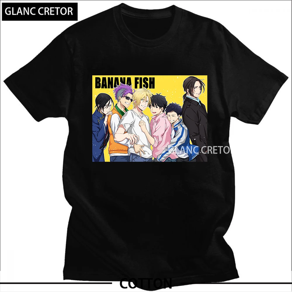 

Anime Banana Fish Shirts Short Sleeves Men's Tops Casual T Shirts Short Tees Harajuku anime shirt oversized t shirt
