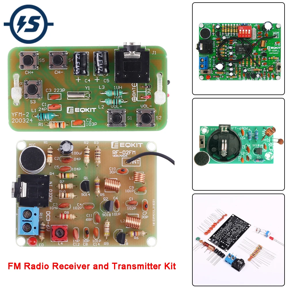 DIY Kit FM Radio Transmitter and Receiver Module 87-108MHz Wireless Receiver Transmitter Board Welding Practice for School Labs