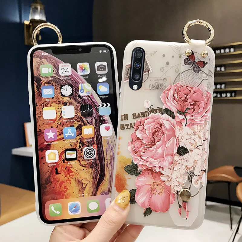 SoCouple держатель чехол для телефона для Samsung Galaxy S8 S9 S10 плюс A30 A40 A50 A60 A70 A10 A20 Note 8, 9, 10, мягкий ТПУ ремешок чехол