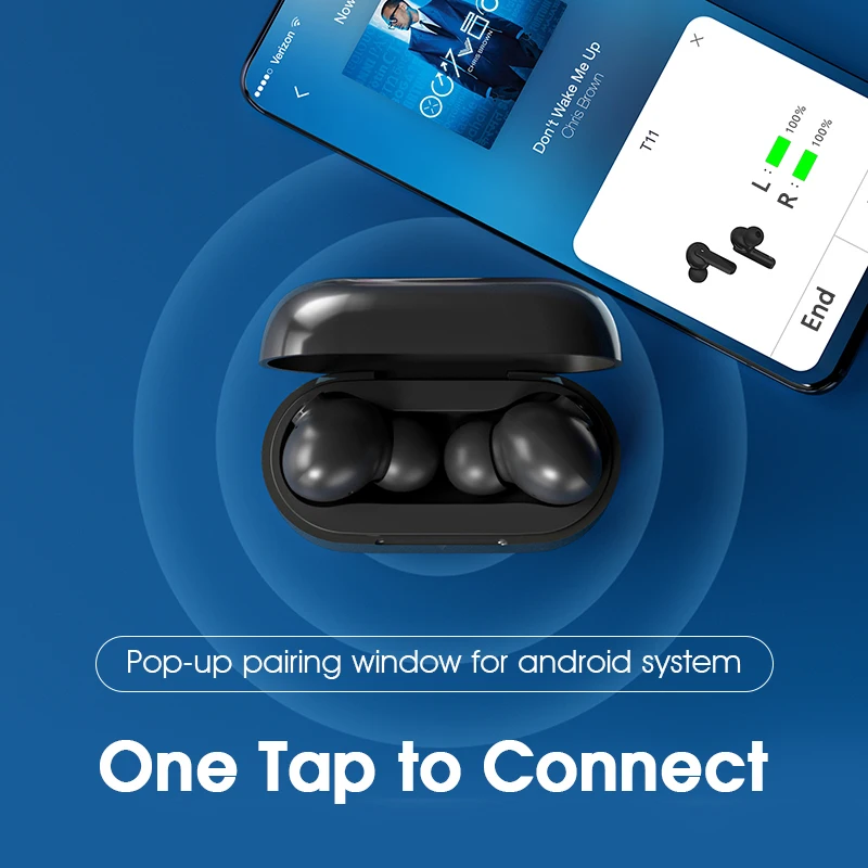 Наушники QCY T11 с динамическим якорем Hi Fi Беспроводные наушники поддержкой Bluetooth 4