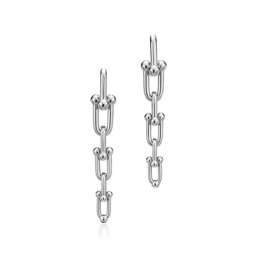 

Tiffany S925 sterling silver earrings women wedding jewelry U-shaped design fashion holiday gifts for girlfriend